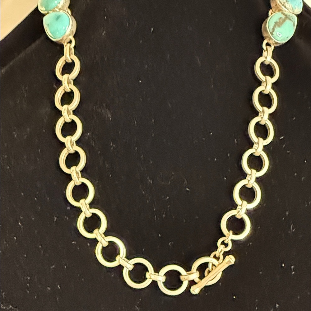 Ombré Turquoise Stone Collar Necklace - Picture 2 of 5